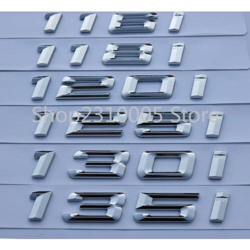 116i 128i 135i Chrome Letters Numbers Emblem Car Styling Trunk Boot Lid Badge Discharging Capacity Logo Sticker for BMW 1 Series