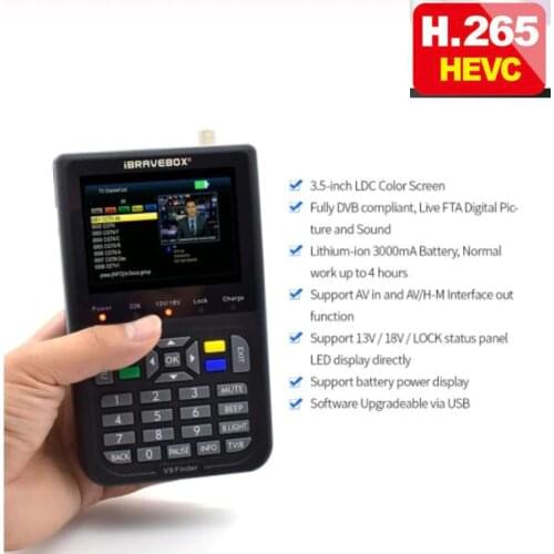 V9 Finder supports h.265 Digital Satellite Finder LCD Satellite Finder Digital Satellite Signal Finder Meter Satellite Meter