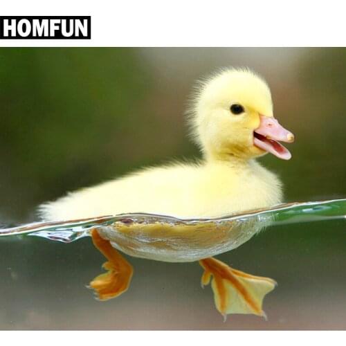 HOMFUN Full Square/Round Drill 5D DIY Diamond Painting "Cute duck" Embroidery Cross Stitch 5D Home Decor Gift