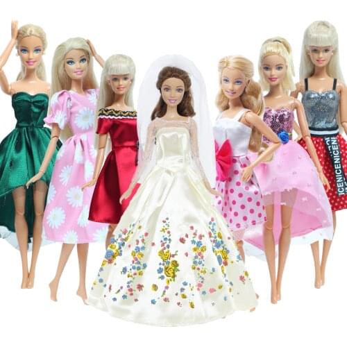 Handmade Doll Dress for Barbie Dolls Fashion Outfit Tops Dating Skirt Short Gown Daily Casual Wear Clothes Accessories Girl Toy