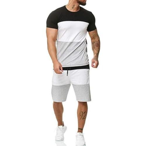 Summer Mens Shorts Set Men Sportswear Jogging Fitness Set T-shirt +Shorts 2 Pieces Quick Drying Male Tracksuit Casual Sets