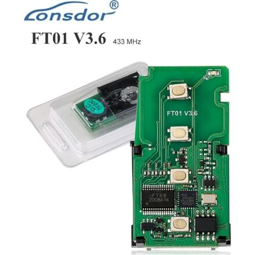 Lonsdor FT01 0020C for Toyota Camry Corolla Aurion 2013-2018 GCC Smart Key PCB 4 buttons 433MHz Used with K518ISE / KH100