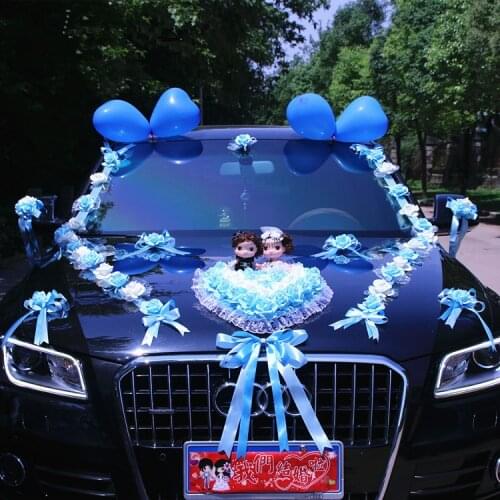 New Arrival ! Wedding Cars Flower Cars Wedding Centerpieces Decor Motorcade Simulation Flowers Set with Bear Bridal Flower