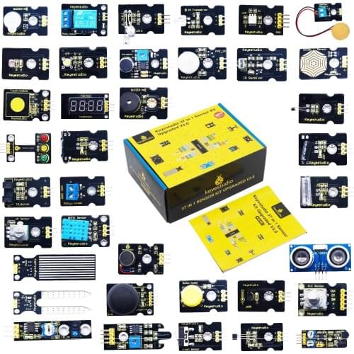 NEW Keyestudio 37 in 1 Sensor Kit Upgrade V3.0 +Gift Box for Arduino starter Kit W/37 projects Tutorial/STEM Kids programing