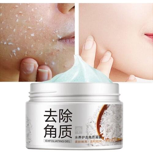 Exfoliating Gel Hydrating Moisturizing Nourish Deep Cleans Remove Dirt Lighten Pores Hydrolyzed Rice Aloe Extract Face Care 140g