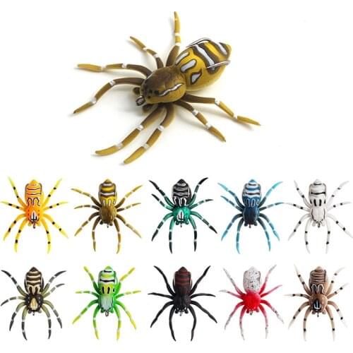 1pcs Floating Spider Soft Bait 7cm 6g Silicone Bait Artificial Softbait Lures Weedless Fishing Lure with Realistic Design