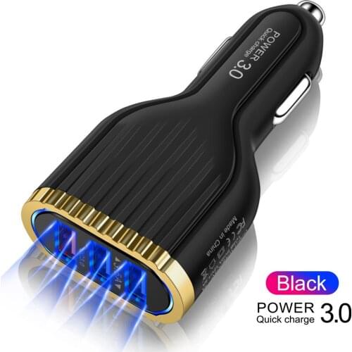 Hot QC 3.0 3 USB Car Charger Quick Charge 3.0 3-Ports Fast Charger for Car Phone Charging Adapter for iPhone Xiaomi Mi 9 Redmi