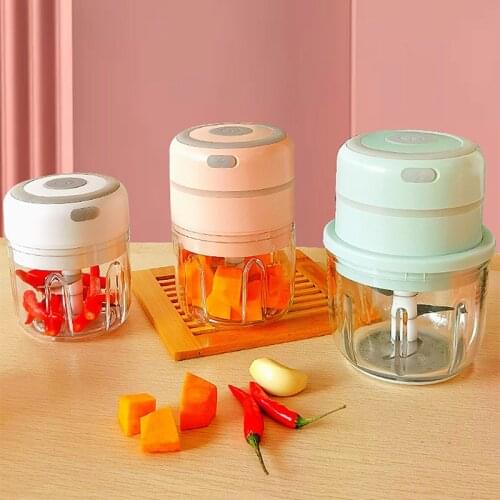100/250ml Mini Electric Garlic Chopper USB Charging Ginger Masher Machine Sturdy Durable Chili Vegetable Crusher Kitchen Tool