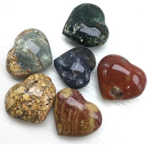 Ocean Jasper Heart Natural Quartz Hand Made Gemstones For Healing Reiki