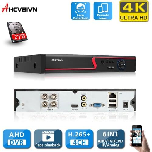 8MP 4CH 8CH XMeye Audio Face Detection 4K Hi3531D H.265 8CH 4 Channel Hybrid Coaxial 6 in 1 XVI TVI CVI NVR AHD DVR System