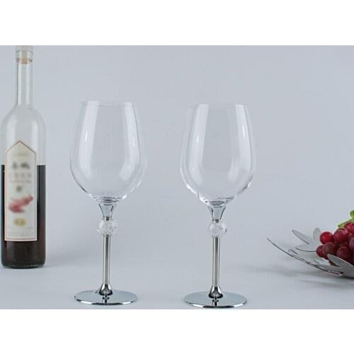 Stylish Acrylic Wine Goblets Wedding Table Decoration Drinking Glass Cups Souvenir Crystal Ball Decorated Glass Gift Set