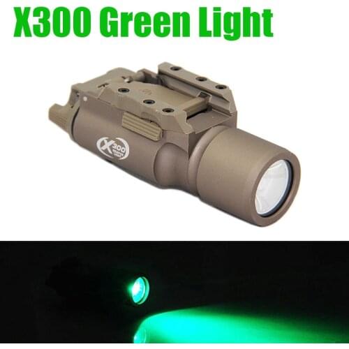 Tactical CNC Making SF X300 LED Ultra High Output Weapon Light Green Light Aluminium Alloy Construction