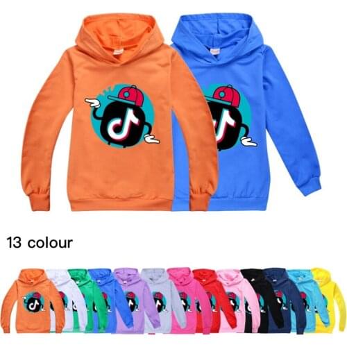 TIK TOK Boys And girls Long Sleeve Hoodies Casual Sweatshirts Children Cartoon Hoodies Sweatshirts Tops