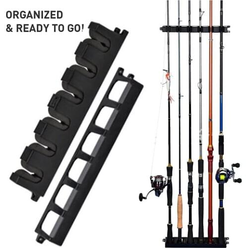 Vertical Fishing Rod Holder 6 Rod Rack Fishing Pole Holder for Garage Display Stand Wall Mount Bracket Fishing Accessories
