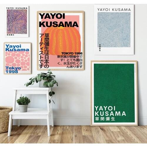 Yayoi Kusama Exhibition Posters and Print Japanese Artist Art Painting Canvas Picture Abstract Modern Museum For Home Wall Decor