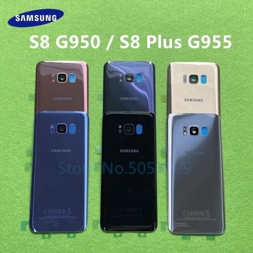 SAMSUNG Back Battery Cover For Samsung Galaxy S8 G950 SM-G950F G950FD S8 Plus S8+ G955 SM-G955F G955FD Back Rear Glass Case