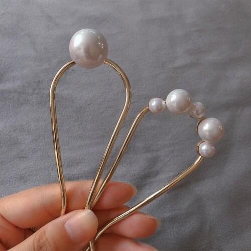 Muylinda Women Shell Pearls Hair Sticks U Sharpe Hair Clips Hairpin for Bride Women Wedding Hair Accessories