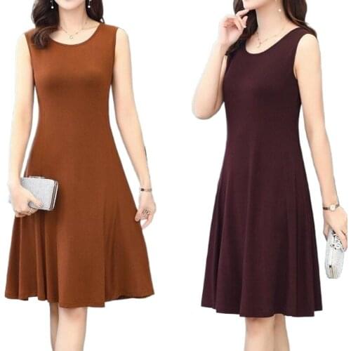 XL-5XL Maxi plus size dresses for women summer 2021 Summer casual sleeveless Loose O-neck mini dress clothing vestidos