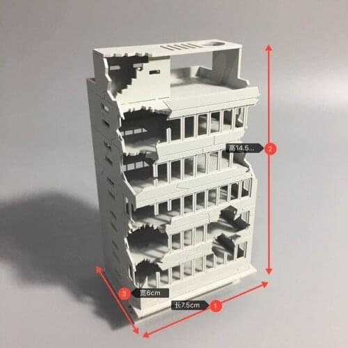 1:150 N Scale Battlefield Ruin Damaged Version Model Assembly Building Model