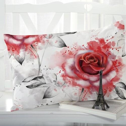 1pc Pillow cover Pillow case Luxury Bedding Pillowcase Pillowcovers decorative 50x70 Customizable size 3D Print Flowers red