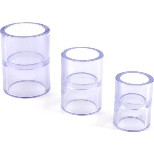 1pc PVC Transparent Straight Connector Inner Dia 20/25/32mm Blue PVC Joints for Garden Water Pipe High Quality UPVC Adapters