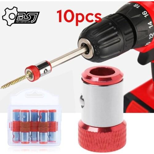 10pcs Screwdriver Bits Magnetic Ring 1/4" 6.35mm Metal Strong Magnetizer Screw