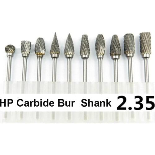 10pcs Dental Lab Tungsten Carbide Burs Low Speed Round Type Dental Drills Handpieces