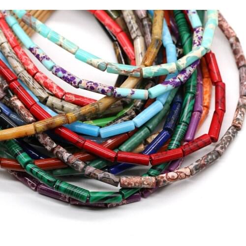 Natural Stone Crazy Onyx Crystal Beads Hand-Carved Cylindrical Beads for Women Jewelry Making DIY Necklace Bracelet 4x14mm