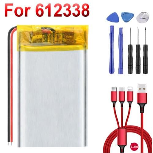 3.7V 600mAh 612338 Li-Po Li ion Rechargeable Battery Lipo Cells for DVR GPS MP3 MP4 Cell Phone Speaker