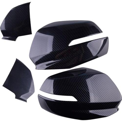 4pcs Carbon Fiber Style ABS Car Rearview Side Mirror Cover Trim fit for Chevrolet Blazer 2019 2020