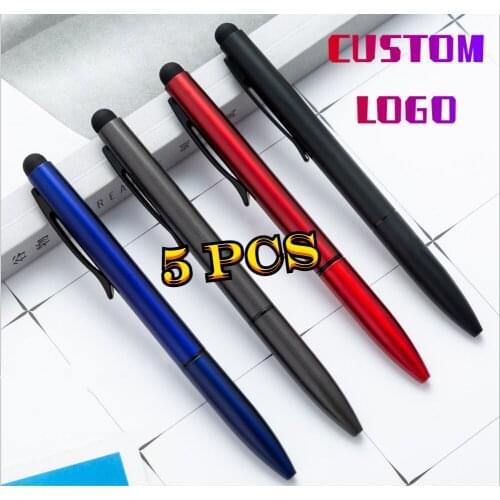 5 Pcs Fountain Pen Multifunction Capacitive Touch Screen Stylus with Ball Point Pen Escolar Metal Ballpoint Pens Customized Logo
