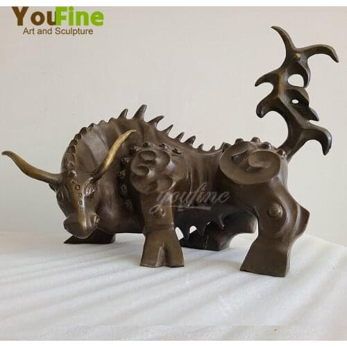 Abatract Bronze Bull Sculpture Bronze Cast Modern Art Bull Statue Animals Bronze Statues Sculptures For Home Hotel Decor Crafts