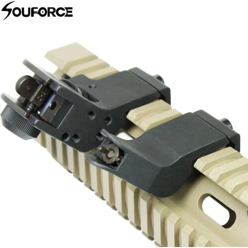 US Front & Rear 45 Degree Offset BUIS Backup Iron Sight US Hunting Picatinny Rail