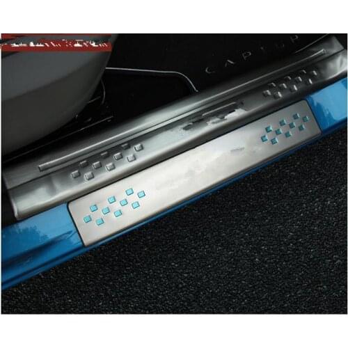 Car-covers stainless steel Inside Scuff Plate/Door Sill fit for 2015 2016 2017 2018 Renault CAPTUR Car styling Car styling