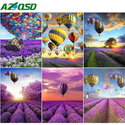AZQSD 5D Diamond Painting New Arrivals Balloon Lavender Handmade Gift Diamond Embroidery Scency Mosaic Decorations For Home