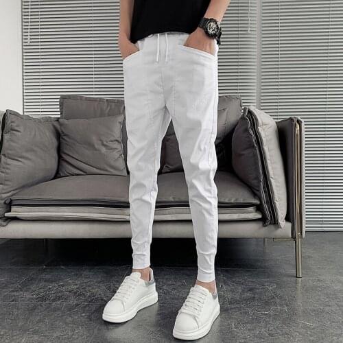 Summer Men Harem Pants Fashion 2020 Slim Fit Hip Hop Casual Pants Men All Match Streetwear Joggers Men Clothing 36-27