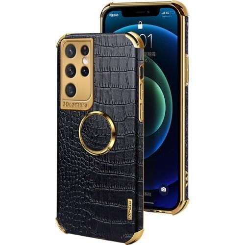 For Samsung Galaxy S21 Plus S20 Ultra Case Luxury Soft PU leather With Ring Stand Protect Back Cover Case For Samsung S20 FE