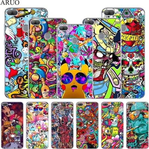 Graffiti Sticker Cute Cartoon Soft Phone Case for huawei honor 9S 9A X10 9C 30 20 Pro 8X 9X 10 Lite 10i 8A 8S 8C Y5P 7S Cover