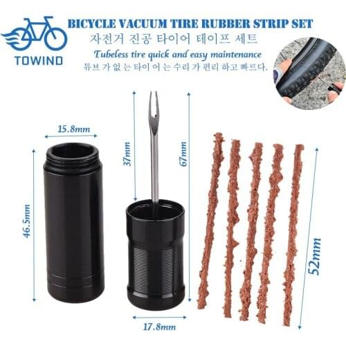 Bicycle Tubeless Tire Repair Kit Portable Road Bike Mtb Wheel Tyres Service Tool Puncture Plug Rubber Strip Cycling Accessories