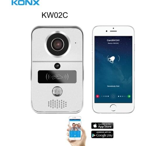 KONX KW02C Wi-Fi Intercom System ,Smart IP Video Doorbell Phone with Electronic Lock and RFID Card Night Vision Waterproof Alarm