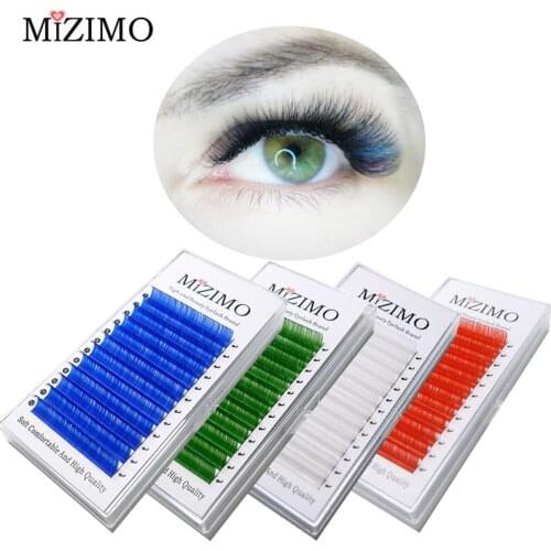 Kostenloser versand farbe wimpern 0,07/0.1mm8-17 mmwhite blau grün lila Rosa Rot Natürliche Weiche Persönlichkeit Wimpern Verlän