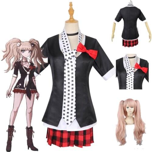 Anime Danganronpa Cosplay Junko Enoshima Emboitement Inushio Kimuchi Womens uniforms Trigger Happy Havoc Cosplay Costume