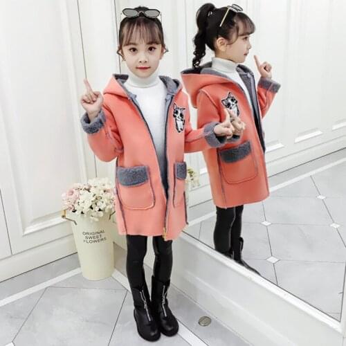 Zipper Jacket Winter Spring Coat Outerwear Top Children Clothes School Kids Costume Teenage Girl Clothing Woolen Cloth High Qual