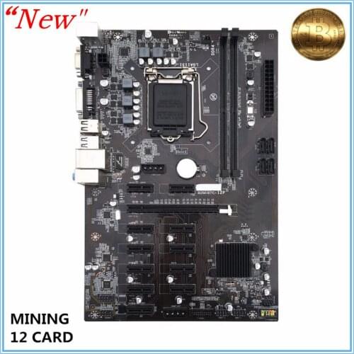 New Mining Motherboard B250-BTC PRO Mainboard LGA1151 CPU DDR4 Memory 12 Card USB3.0 B250 Motherboard