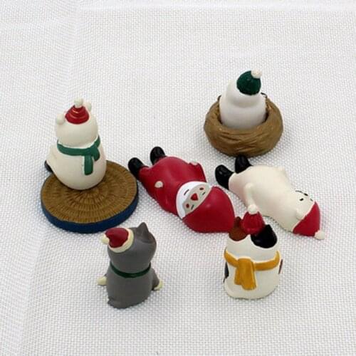 ZOCDOU 1 Piece Cute Christmas Doll Small Statue Little Figurine Crafts Figure Ornament Miniatures