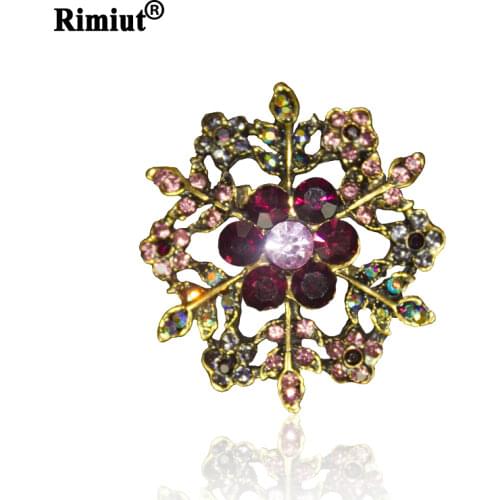 Fashion Snowflake Rhinestone Brooches & Pin Multicolor Flower Brooch For Women Wedding Party Elegant Shining Stone Brooch pins