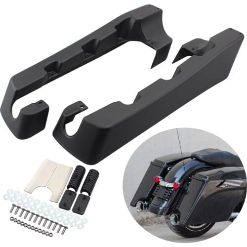 Motorcycle 4" Hard Stretched Saddle Bag Extension For Harley Touring Road King Street Electra Glide Ultra FLTR 94-13 Matte Black