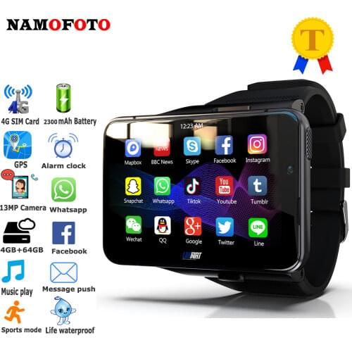 Newest 4G Lte Smart Watch Detachable SIM Card 4GB RAM 64GB ROM 2300mAh Big Screen 2.88'' Dual Cameras Wife GPS Sports Smartwatch