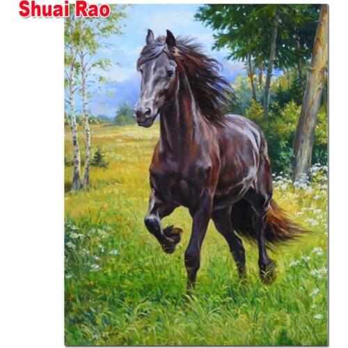 Green Meadow Horse daimond painting full square animals mosaic diamond embroidery sale 3 d cross stitch kits home decor