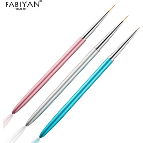 Nail Art Liner Brushes Tips Tool Set Metal Flower Line Stripe 5/7/9mm Manicure Diy Painting Decor